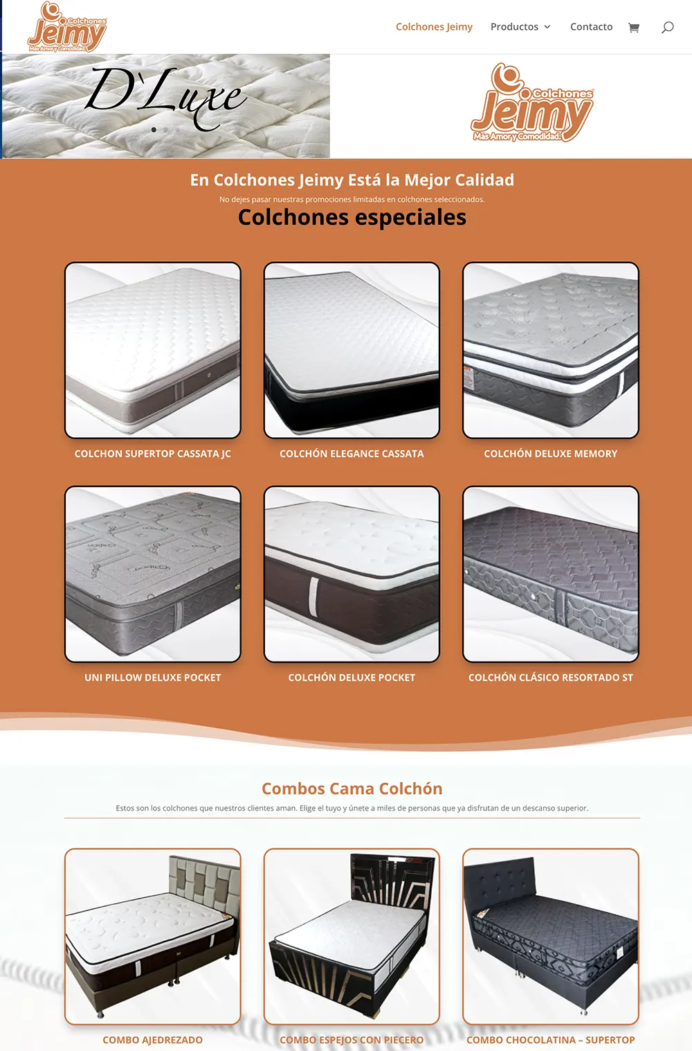 diseño de paginas para colchones