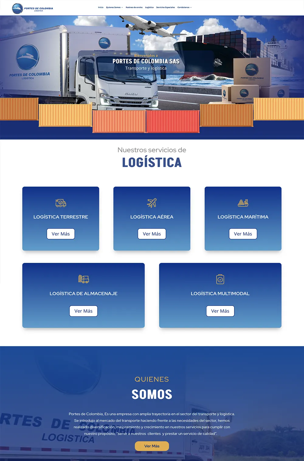 diseño de paginas para logistica de envios