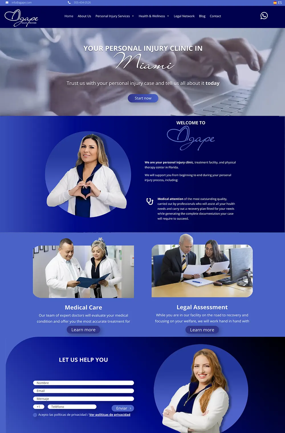 diseño de sitios clinica lesiones personales