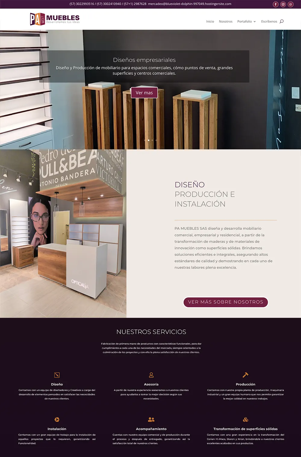 diseño de sitios web muebles